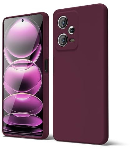 oakxco für Xiaomi Redmi Note 12 Pro 5G Hülle Silikon Case, Dünn Gummi Gel Original Farbig Schutz Handyhülle, Weich Slim Matt Leicht TPU Stoßfest Kameraschutz Schutzhülle Schale, Weinrot