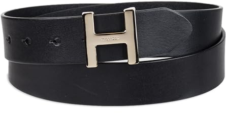 Tommy Hilfiger Damen H Plaque Buckle Belt Gürtel, Schwarz, M