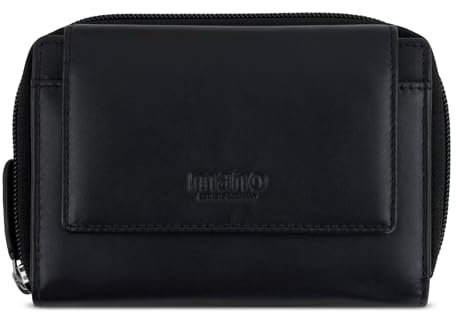 mano Don Andrea RFID Lady Zip Wallet Black