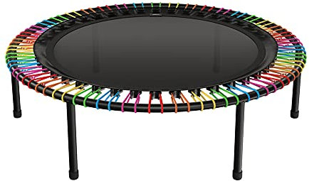 bellicon Fitness Trampolin 100cm (Rainbow) | Stabile Schraubbeine & Seilring-Federung bis zu 150 kg (Extra Stark) | 3-teiliger Rahmen | Made in Germany