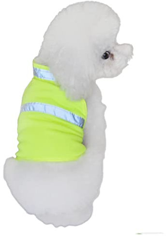 Happyyami Hochsichtbare Reflektierende Sicherheitsweste Für Hunde Atmungsaktive Sommerkleidung Fluoreszierendem Gelb s Für Laufen Und Wandern
