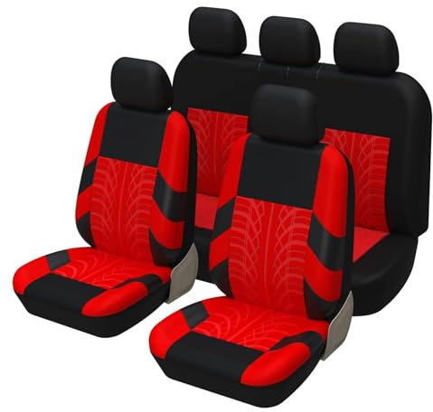 QQLADY Auto Sitzbezüge Sets für Seat Altea XL 2004 2005 2006 2007 2008 2009-2015, 5 Sitzer Waschbarer Verschleißfest Schonbezüge, Atmungsaktiv Rutschfester Autositz Kompletter Zubehör,D Red