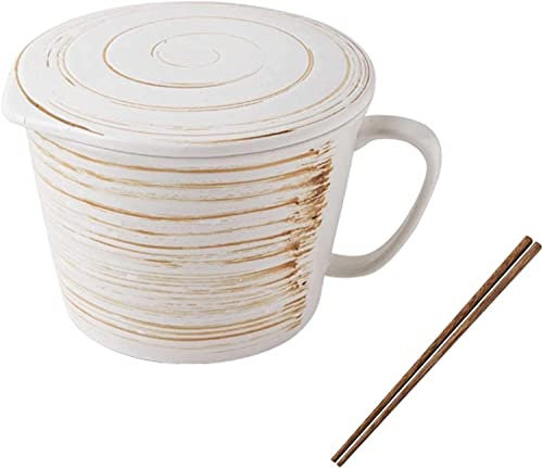 Tazas gigantes for desayuno, ensaladera, taza de sopa de cerámica, taza de sopa única, recipiente for café, té, sopa, cuencos, taza gigante de 33 onzas con tapa, cuencos de cerámica for pasta ramen co