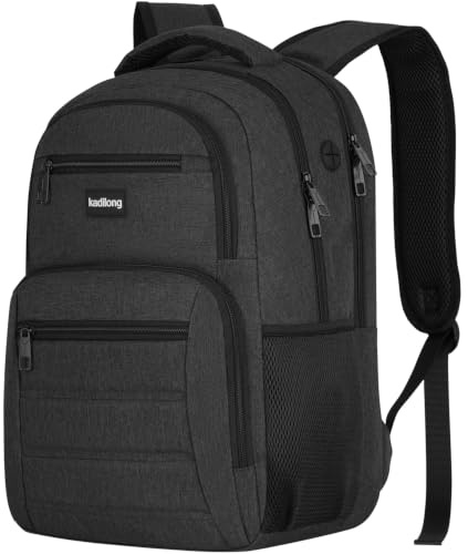 kadilong Laptop Rucksack Herren 17.3 Zoll,Schulrucksack Jungen Teenager Rucksack Schule Schultasche Schulranzen mit USB für Uni Arbeit Studium Arbeit Wandern Reisen Camping