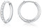 Titan Creolen Ohrringe für Damen Herren G23 Titan Zirkonia Creolen Hypoallergen Klein Klappcreolen Kreolen Knorpel Helix Ohrpiercing 12mm