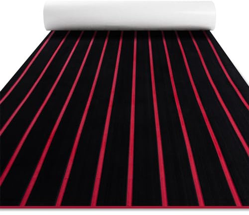 WKXTECZT Eva-Schaumstoff Boot Bodenbelag Musterkarte, Bodenbelag Rutschfester Bootsdeck-Teppich Selbstklebende Bodenmatten Für Boote Motorboot Jacht Kajak,Rot,240X120CM