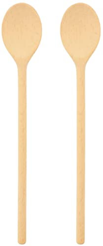 2 X teemando® großer, langer, stabiler Marken-Kochlöffel aus Holz, 60 cm, ovaler Kochlöffel zum Kochen und Backen, garantiert unkaputtbar bei normaler Anwendung