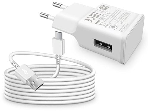 15W Cargador Carga Rápido con Cable USB C de 1,5m para Samsung Galaxy A16 A15 A14 A13 A05s A33 A34 A35 A36 A56 A55 A54 A53 A51 A40 A25 A20 S8 S9 S10 S10e S20 S21 M13 M35, Note 10/9, Cargador Movil