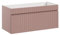 Vente-unique-Mobile sotto lavabo sospeso scanalato 100 cm Rosa - SATARA