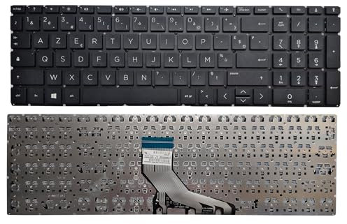 Clavier d'ordinateur Portable Compatible avec HP 15-DA 15-DB 15T-DA 15T-DB TPN-C135 TPN-C136 250 G7 255 G7 L20193-051 Disposition française Noir sans rétro - éclairage