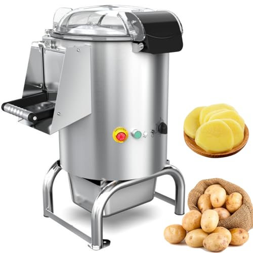 electric potato peeler machine, Commercial Vegetable Fruit Peeling Machine with timing, 12L/5kg capacity, Fixed bayonet, Access water pipe, One-Button Peeling Potato Rumbler Peeler Machine