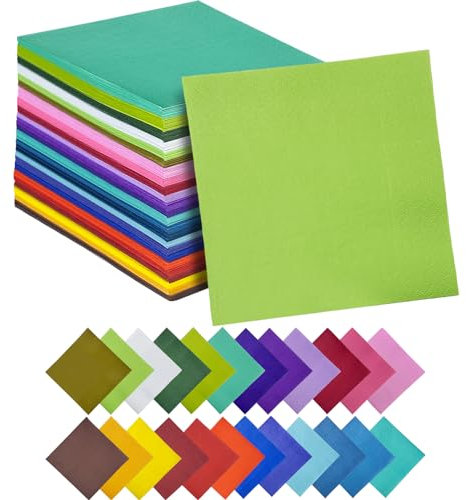 Gcardist 24 Farben Cocktail-Servietten 12.7 * 12.7cm Einweg-Getränkeservietten aus Papier für Cocktail, Hochzeit, Abendessen, Geburtstagsparty Dessert Wein Papierservietten (120 Stück)