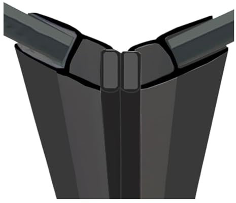 inferramenta COPPIA GUARNIZIONI PER VETRO E PER BOX DOCCIA PER ANTA 200cm MAGNETICA NERO 6/8 mm