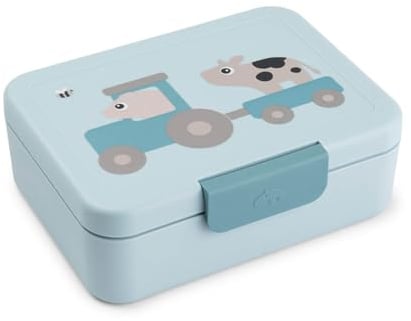Done by Deer Brotdose mit Trennwand Tiny farm Blau