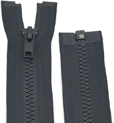 Kunststoff Plastik Krampe, Reißverschluss für Jacken - teilbar / 60 cm - 90 cm (156 Anthrazit grau, 85 cm)