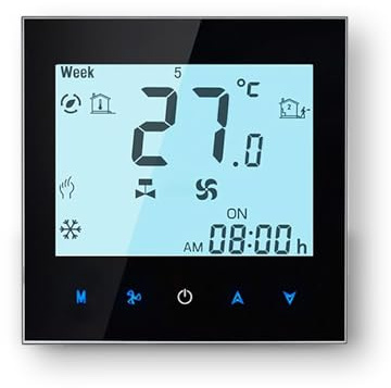 MelkiSmart Wi-FI Thermostat - Série 1000 Thermostat Programmable à écran Tactile pour Le Chauffage ou la Climatisation, Compatible avec Alexa, Google Home et IFTTT