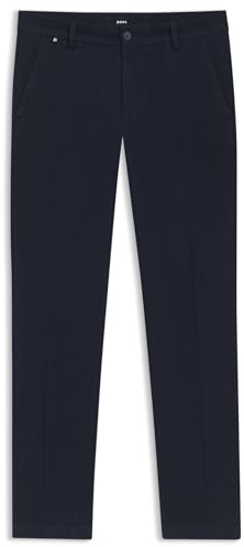 BOSS Herren H-Kaiton1 Slim-Fit Hose aus strukturierter Stretch-Baumwolle Dunkelblau 31/32