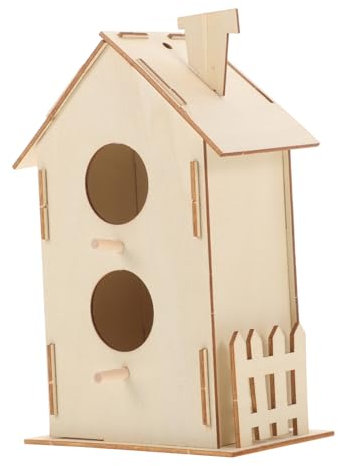 Vaguelly DIY Holz Vogelhaus Bausatz für Kreatives Bastelset zum Anmalen für Graffiti und Handwerksprojekte Fördert Motorische Fähigkeiten und Kreativität Doppelstock Version