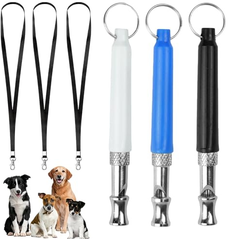 Quvxzy Hundepfeifen Hundepfeife Rückruf Hundepfeife Hochfrequenz Lautlos – 3er Set, einstellbar, mit Lanyard, für Rückruf & Bellen-Stopp, ideal zum Training, kompakt, geräuschlose Kommunikation