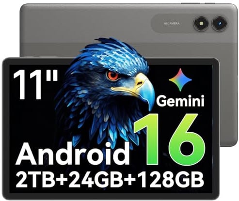 TABWEE Android 16 Tablet 11 Pollici - 24GB RAM+128GB (2TB TF) | Octa-core, 90Hz Display, 8000mAh, 13MP+8MP, Widevine L1, Gemini AI, GPS, Tablet in Offerta (Garanzia di 4 Anni)