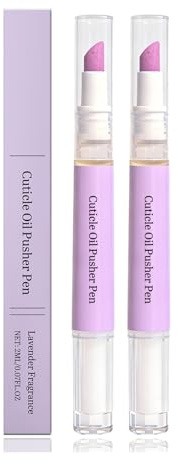 Cuticle Pusher Oil Pen - 2 in 1 Cuticle Remover Nail Oil Pen for Women - 2PCS Cuticle Oil Pen with Ceramic Tip - Nail Strengthener for Preventing Cracking and Drying of Nails