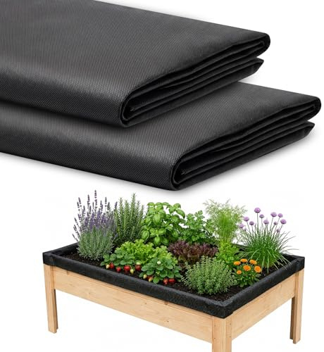 Gyism 2PCS 160cm x 210cm Planter Liners for Wooden Planter Trough Outdoor Raised Bed Planter Liner Non Woven Black Vegetable Trugs Herb Planter Liner Heavy Duty Plant Grow Bags (Black)
