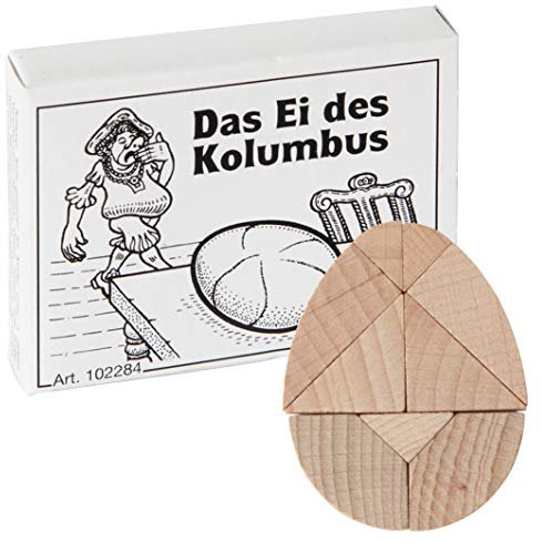 Bartl 102284 Mini-Holz-Puzzle Das Ei des Kolumbus aus 9 kleinen Holzteilen
