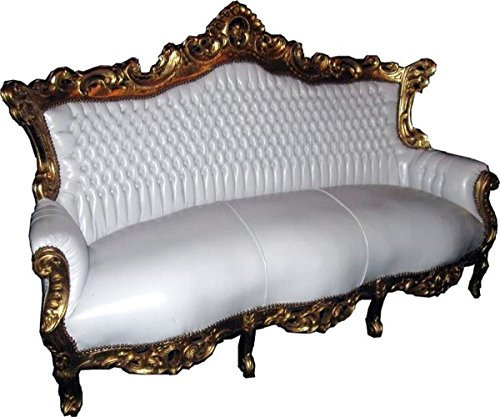Casa Padrino Barock Sofa Master Weiß/Gold
