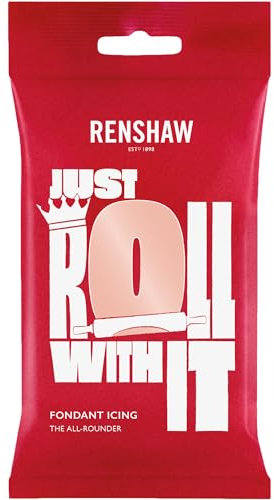 Renshaw Peach Blush Just Roll With It Fondant Icing, 250 g (Pack of 1) - Ready to Roll Icing for Cakes
