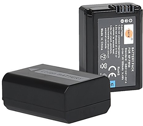 DSTE 2X NP-FW50 Li-Ionen Batterie Akku für Sony Alpha 7 A7 7R A7R 7S A7S A3000 A5000 A6000 DSC-RX10 NEX-3 NEX-3N NEX-5 NEX-5N NEX-5R NEX-5T NEX-6 NEX-7 NEX-C3 NEX-F3 SLT-A33 SLT-A35 SLT-A37
