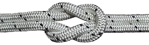 Seilediscount Schot-Tauwerk-Allroundleine 12mm, 20m, Polyester, weiß mit schwarz, Klassisch, für Allgemeine Zwecke