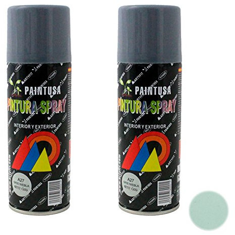 Paintusa - Pack de 2 botes de pintura en spray Gris Niebla A27 200 ml