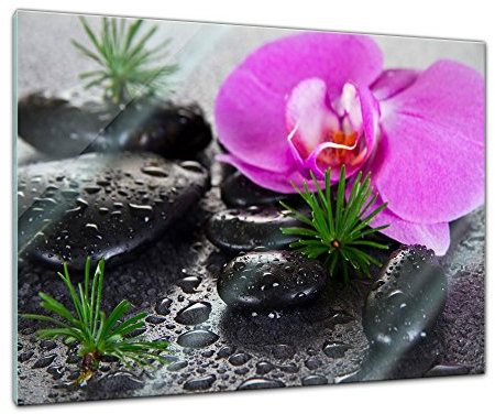 Glasbild - Zen Steine XI - 80x60 cm - Deko Glas - Wandbild aus Glas - Bild auf Glas - Moderne Glasbilder - Glasfoto - Echtglas - kein Acryl - Handmade