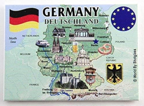 Souvenir-Kühlschrankmagnet, Deutschland, EU-Serie, 6,3 x 8,9 cm