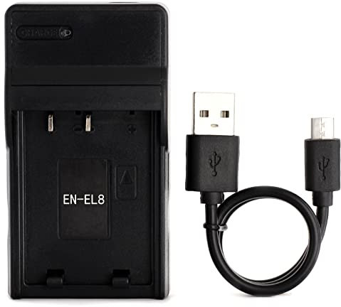 EN-EL8 USB Ladegerät für Nikon Coolpix S52c, P1, P2, S1, S2, S3, S5, S50, S50c, S51, S51c, S52, S6, S7, S7c, S8, S9 Kamera und Mehr