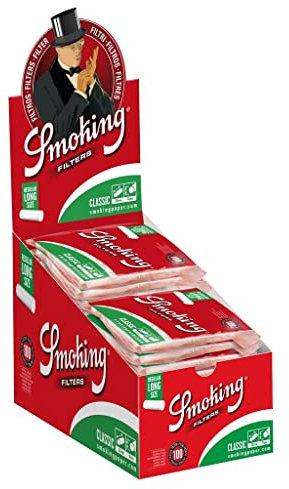 Smoking Classic Filter 8mm Regular Long Filter 22mm 1 Box (25 Beutel/ 2500 Filter)