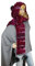 Kapuzenschal exklusiv 4 Farben mit Kunst-fell-bommel handgestrickt Farbwahl Schal XXL Mützenschal (bordeaux weinrot meliert)