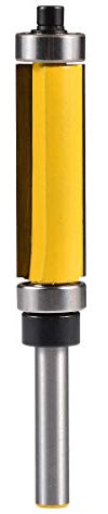 KATUR Double Shaft Bearing Flush Trim Bits Woodworking Milling Cutter Router Bit with 1/4 Inch Shank and 38mm Cutting Length(Yellow,1/4 Shank,38mm Depth)