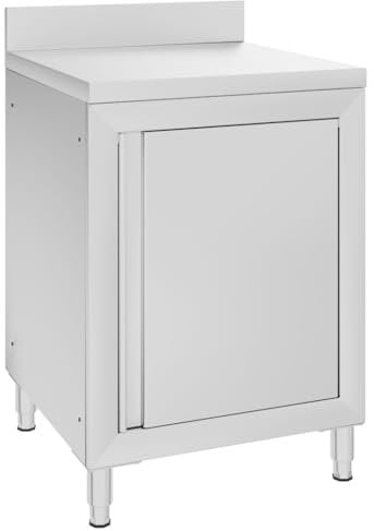 vidaXL Mobiletto da Cucina Commerciale in Acciaio Inox 60x60x96 cm