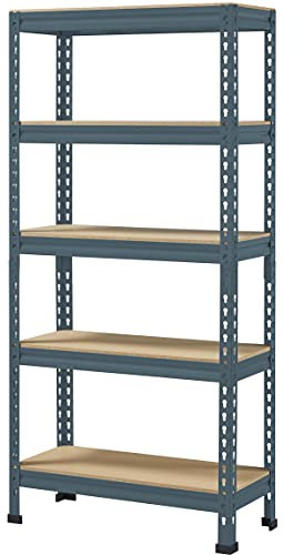 Yaheetech Etagères de Rangement 150 x 70 x 30 cm Étagère Metallique Atelier/Garage/Cuisine Charge Lourde 150 kg par Niveau sans Boulons Neptune Bleu