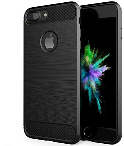 Verco Schutzhülle für Apple iPhone 8 Plus, iPhone 7 Plus Hülle robuste weiche Handyhülle für iPhone 7 Plus / 8 Plus Hülle Silikon Case - Schwarz