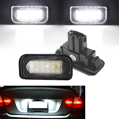 Beneges 2 Stücke Fehlerfrei Xenon Weiß LED Kennzeichenleuchte Kompatibel mit 2001-20011 MBZ W203 W209 C209 R230 A209, 2003-2007 Chrysler Crossfire Cabrio A2038200556, A2038200066