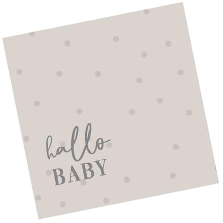 Babyparty Servietten Hello Baby in beige taupe & grau Tisch-Deko Baby-Shower Gender Reveal Taufe Geburt Junge & Mädchen Accessoires Zubehör Dekoration (20, Hallo Baby beige & taupe)