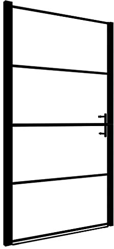 vidaXL Duschtür Spritzfest Nischentür Pendeltür Duschkabine Schwingtür Duschabtrennung Dusche Badezimmer Mattes Hartglas 100x178cm Schwarz Aluminium Edelstahl
