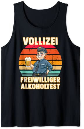Herren Freiwilliger Alkoholtest - Lustiger Vollizei Beamter Bier Tank Top