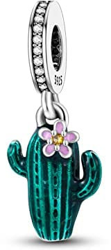 Sea Star Turtle Charms Charms passend für Armbänder Halskette 925 Sterling Silber Glücksbringer für Frauen Mädchen Schmuck Geschenke Anhänger Perle (Kaktus-Anhänger)