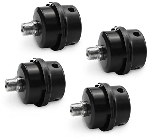 Bwintech 4 pcs Air Compressor Muffler Silencer Filter 1/2 Thread Black Metal Intake Filter Silencer for Oil-Less air Compressor