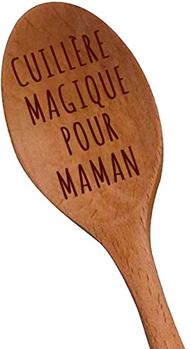 Cuillère Magique Pour Maman en Bois Gravée au Laser - Nouveaux Cadeaux Pour Mères - Cadeaux de Cuisine - Cadeaux d’Anniversaire Pour Mamans