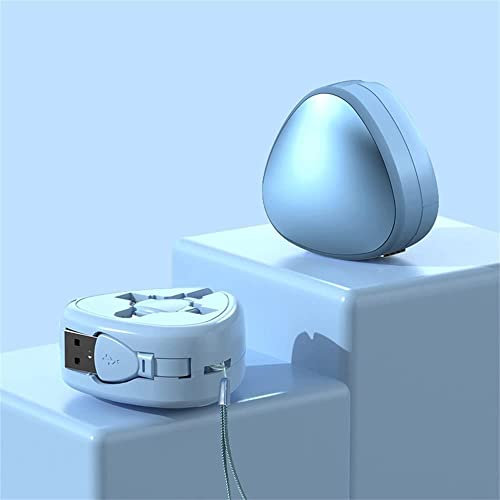 JingYueHT Rouleau de câble de charge télescopique 3 en 1 de 120 W, câble de charge multiple, rouleau de câble de charge 3 en 1 (bleu)