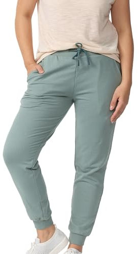 Nur Die Joggpants Relax & Go Bequeme sportliche Freizeithose Jogginghose mit weichem Innenfleece Baumwolle Sweathose Damen, eukalyptus, M